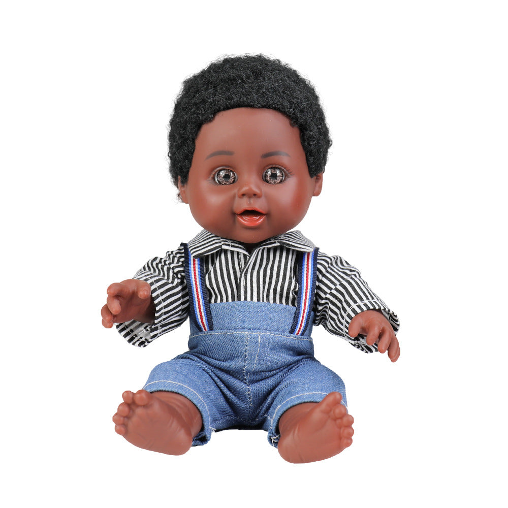 Amamary Afro Doll Black Boy Dolls for Kids Lifelike African Doll with Afro Hair Perfect for Gift 10 inch