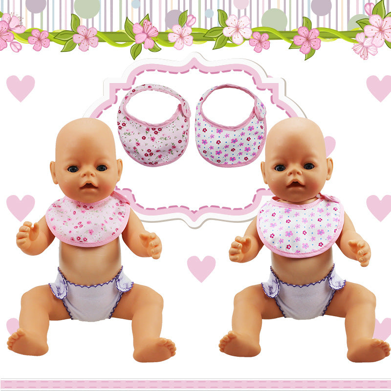 AmaMary 4 Pcs Doll Diapers Doll Underwear and 2 Pcs Doll Bibs for 16-18 Inch Baby Dolls, Suitable for Infant Baby Doll Girls Boys