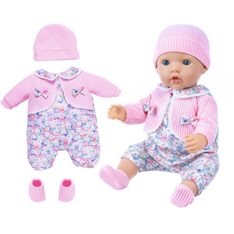 AmaMary Green Crushed Flower Pink Cardigan Hoodie for 16-18 inch Dolls, Unique and Safe Design