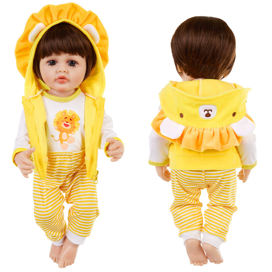 AmaMary 3-Piece Cotton Doll Outfit Set Yellow Lion Includes Jacket Pants Top 22-23 Inch