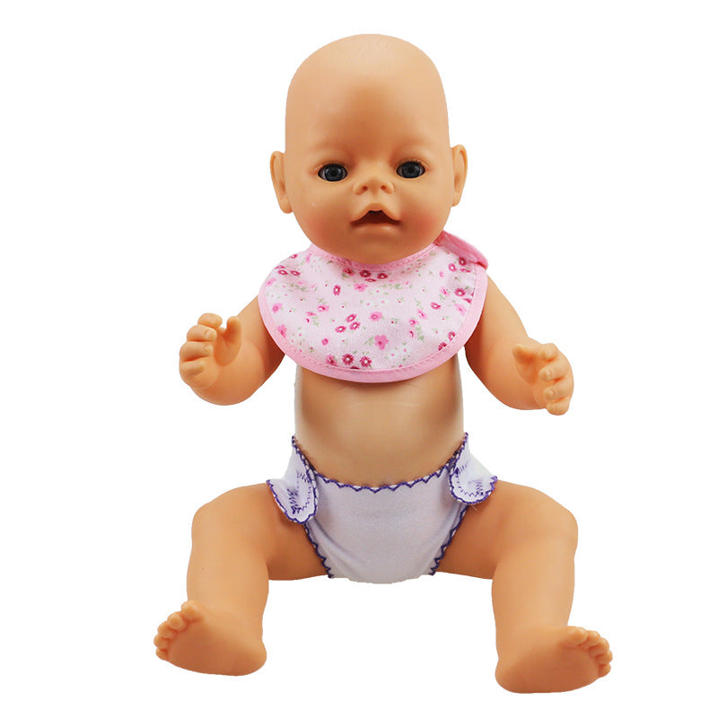 AmaMary 4 Pcs Doll Diapers Doll Underwear and 2 Pcs Doll Bibs for 16-18 Inch Baby Dolls, Suitable for Infant Baby Doll Girls Boys