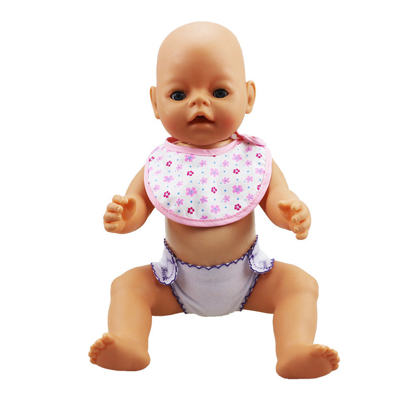 AmaMary 4 Pcs Doll Diapers Doll Underwear and 2 Pcs Doll Bibs for 16-18 Inch Baby Dolls, Suitable for Infant Baby Doll Girls Boys