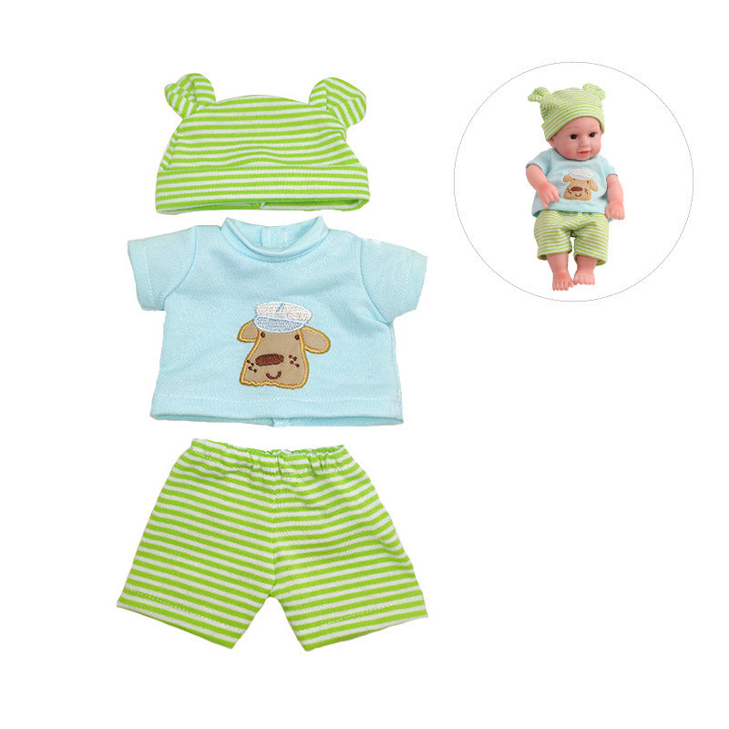 AmaMary Doll Clothes for 12” Reborn Dolls - 5 Sets Animal Print Outfits with Frog & Bear Dress-Up