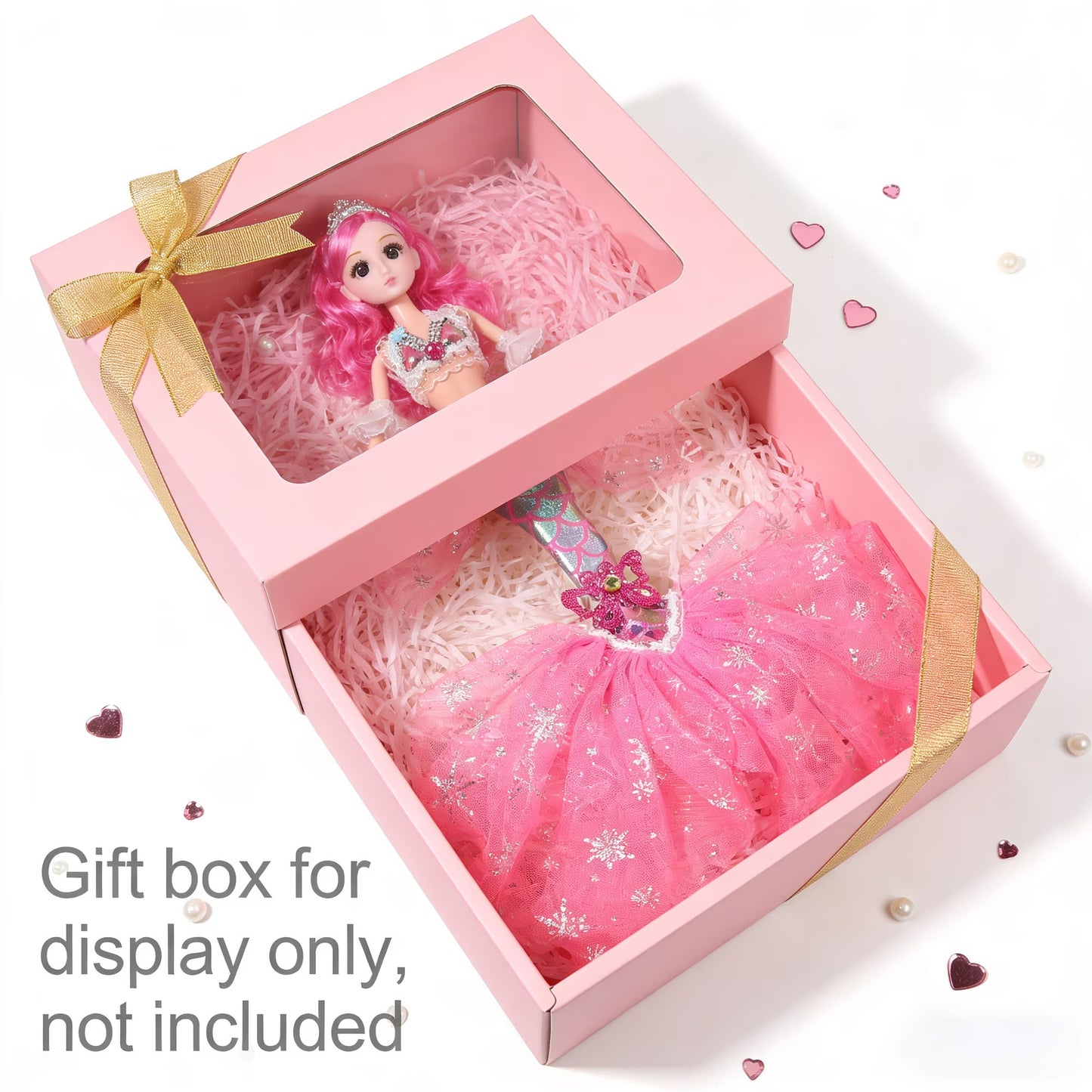 AmaMary 12 Inch Mermaid Princess Doll – Colorful Fashion Removable Outfit with Long Wavy Curly Hair – Poseable Mermaid Toy with 11 Joints – Gift for Girls Birthday, Holiday or Christmas