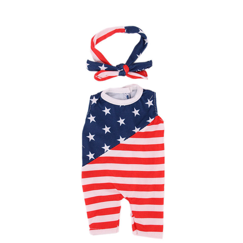 AmaMary 18 inch Doll Clothes 3-Pack Outfits USA Flag Starry Sky Striped for Girls