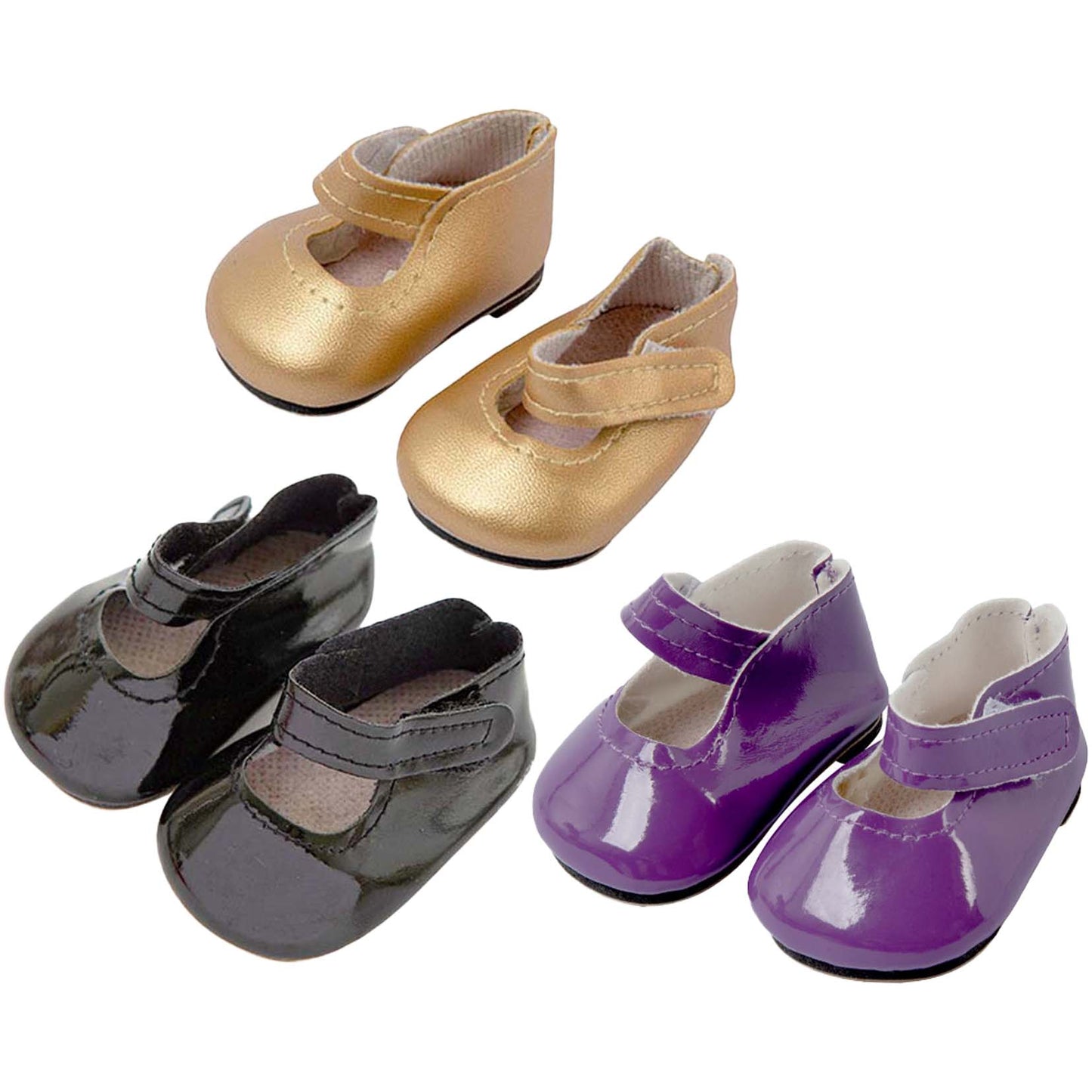 AmaMary 3 Pairs 18" Doll Leather Shoes American Doll Accessories Mini Shoes