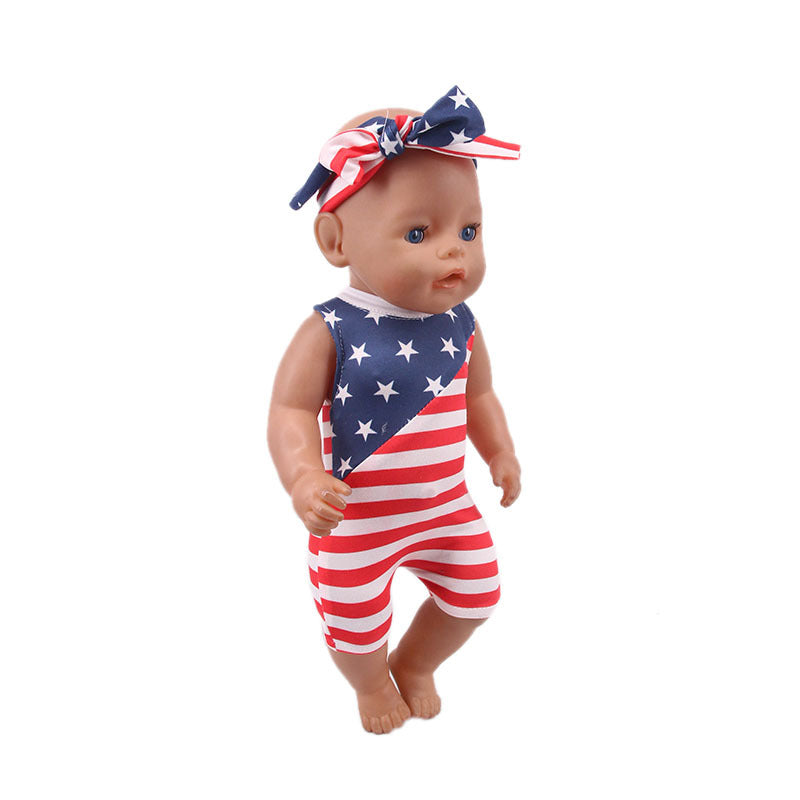AmaMary 18 inch Doll Clothes 3-Pack Outfits USA Flag Starry Sky Striped for Girls
