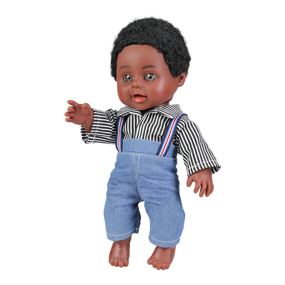 Amamary Afro Doll Black Boy Dolls for Kids Lifelike African Doll with Afro Hair Perfect for Gift 10 inch
