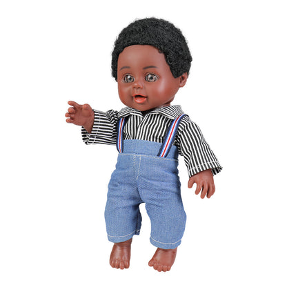 Amamary Afro Doll Black Boy Dolls for Kids Lifelike African Doll with Afro Hair Perfect for Gift 10 inch