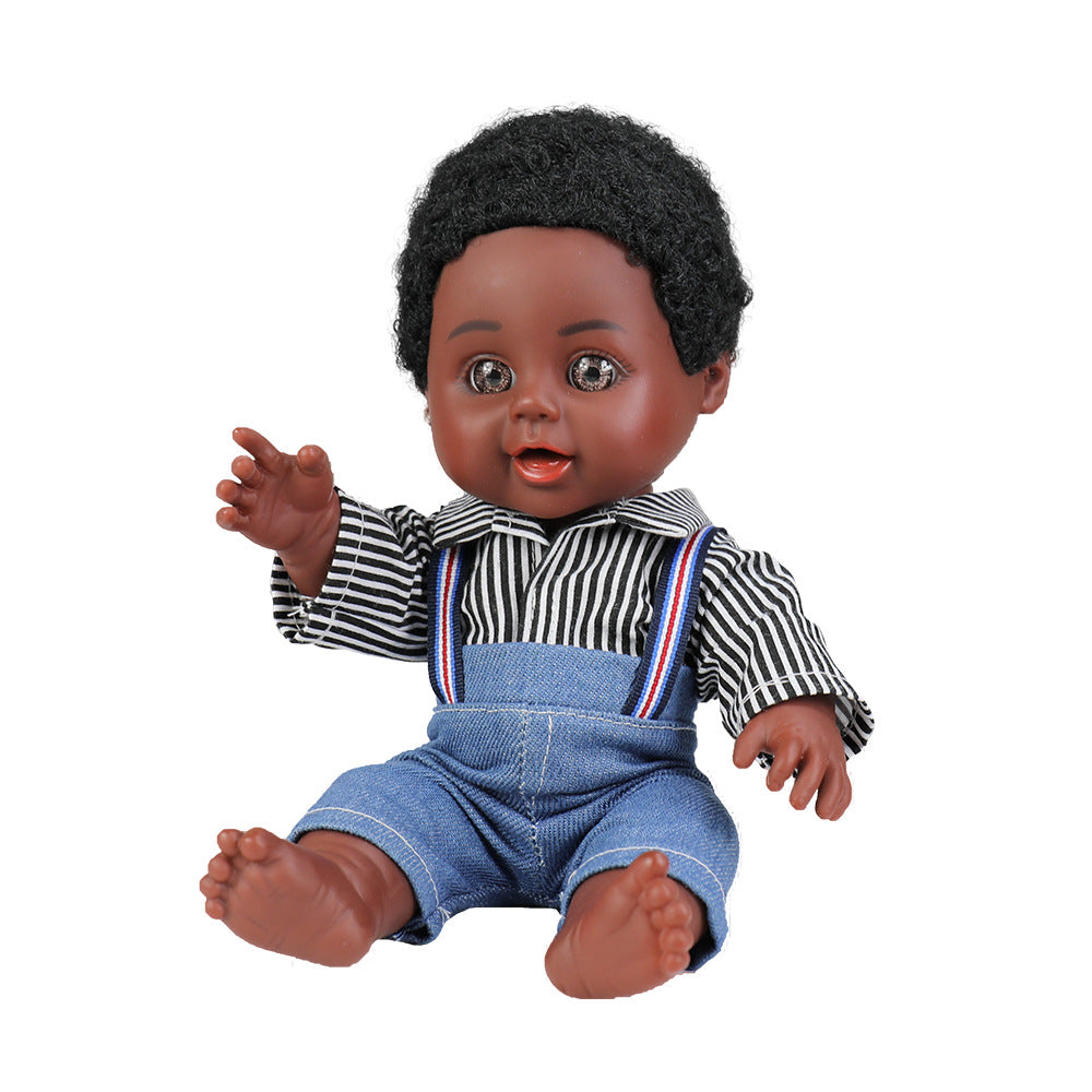 Amamary Afro Doll Black Boy Dolls for Kids Lifelike African Doll with Afro Hair Perfect for Gift 10 inch