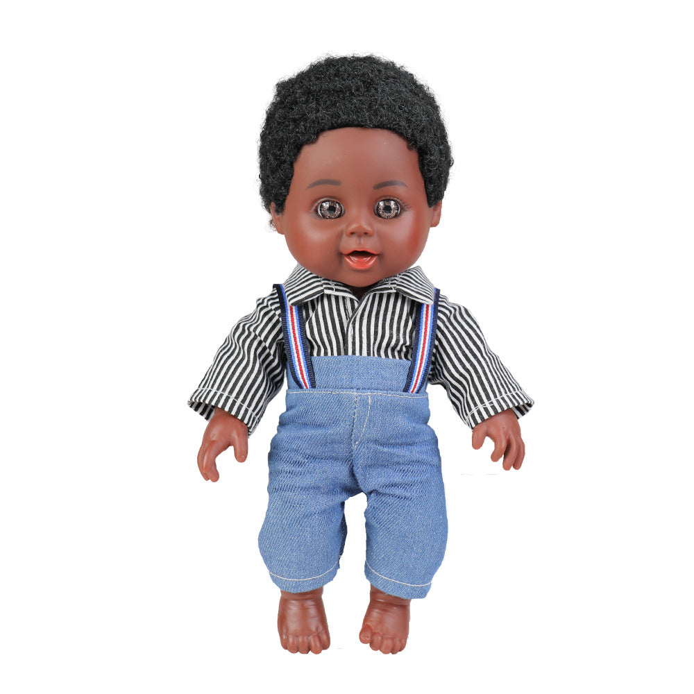 Amamary Afro Doll Black Boy Dolls for Kids Lifelike African Doll with Afro Hair Perfect for Gift 10 inch
