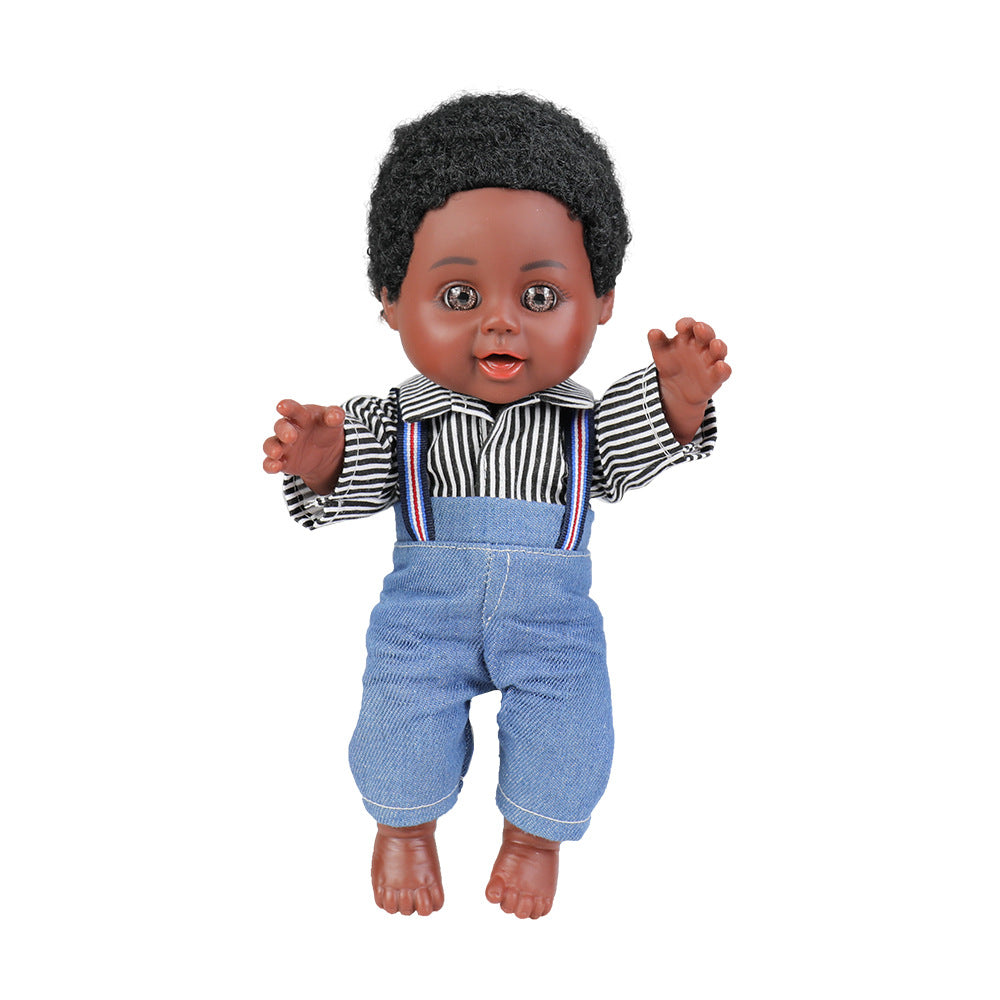 Amamary Afro Doll Black Boy Dolls for Kids Lifelike African Doll with Afro Hair Perfect for Gift 10 inch