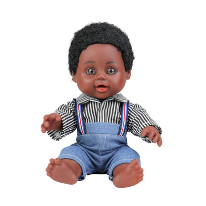 Amamary Afro Doll Black Boy Dolls for Kids Lifelike African Doll with Afro Hair Perfect for Gift 10 inch