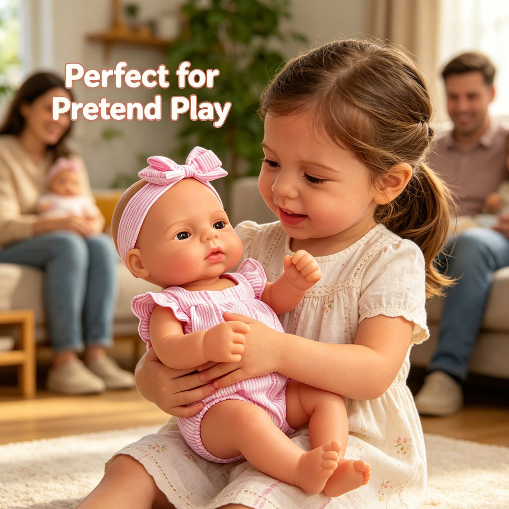 AmaMary 1Pcs Soft 40CM Lifelike Reborn Baby Dolls Full Body Plastic Baby Dolls Gift for Kids Age 3