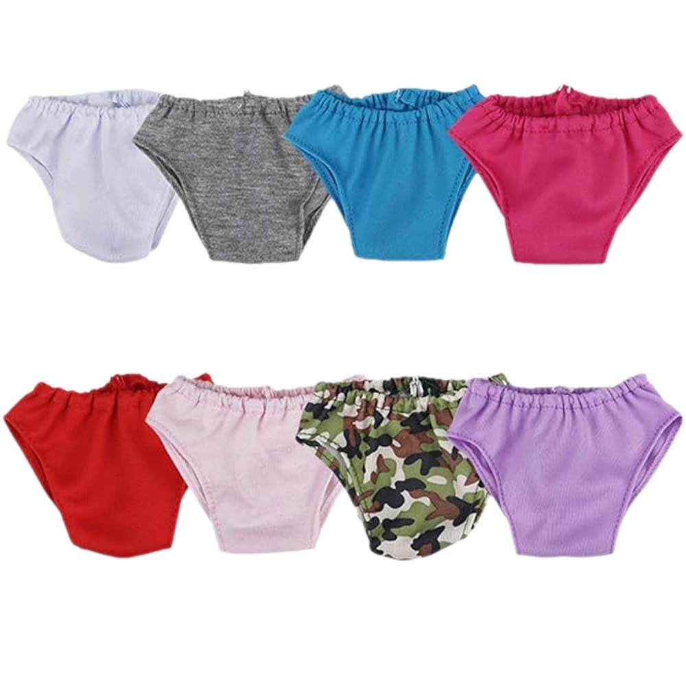 AmaMary 16 Pcs Baby Doll Diapers Underwear Set Fits 16 Inch to 18 Inch Dolls, 16 Different Doll Underwear Set for Infant Baby Dolls