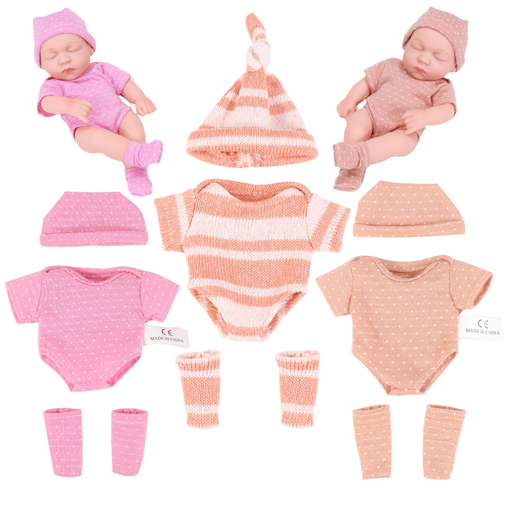 AmaMary 8 Inch Doll Clothes Set with 3 Stylish Outfits for 20cm Mini Reborn Dolls Accessories