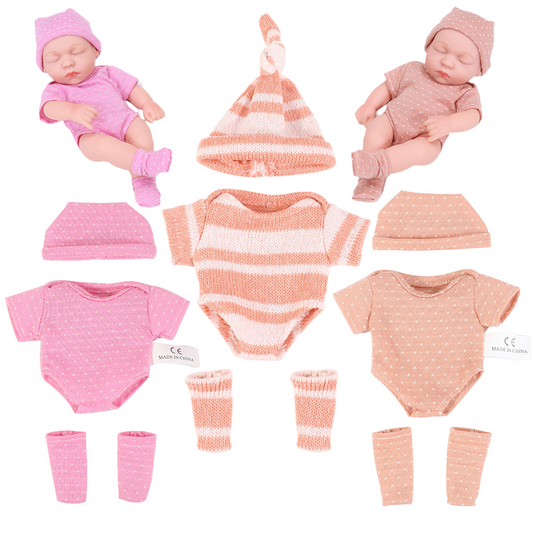 AmaMary 8 Inch Doll Clothes Set with 3 Stylish Outfits for 20cm Mini Reborn Dolls Accessories