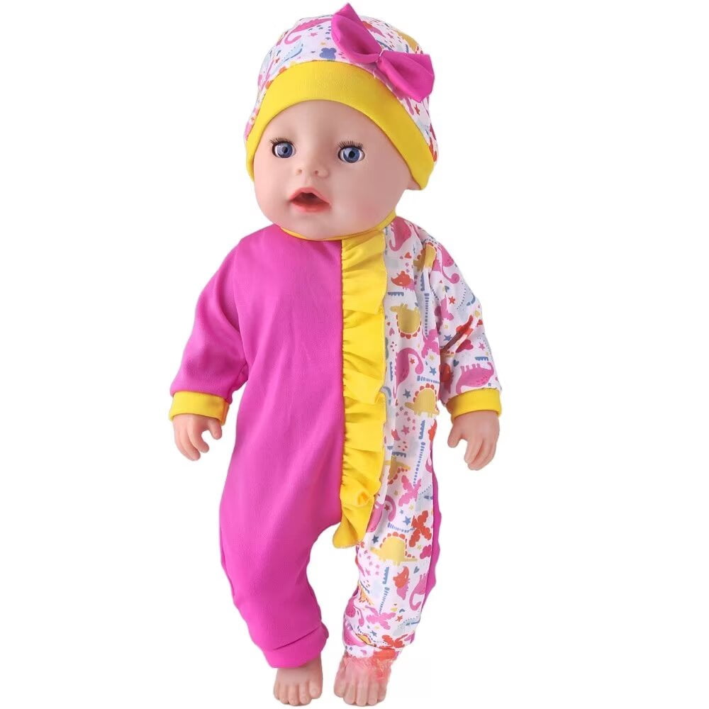 AlevRam AlevRam 10-Pack 18 inch Doll Clothes Outfits with Headbands or Hats, Cute Printed Romper Jum
