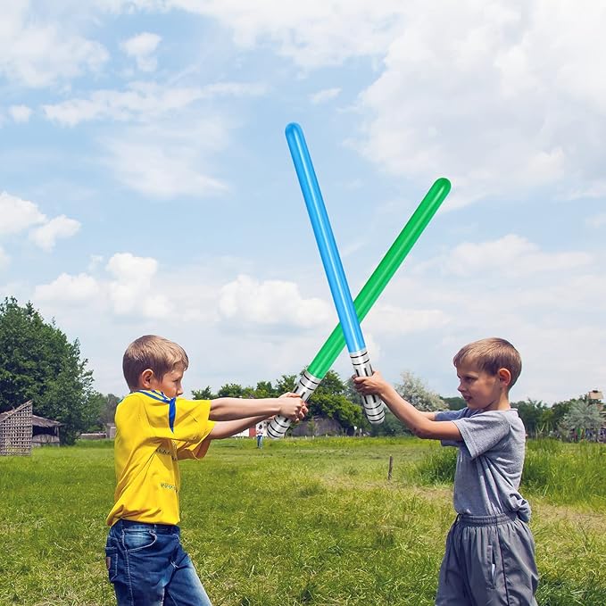 AmaMary 15-Piece Inflatable Balloon Sword Set - 35-Inch Party Favors