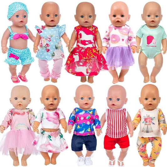 AlevRam 10 Sets 18 Inch Doll Clothes Set Doll T shirt Doll Pants Doll Dress Doll Swimsuits Doll Body