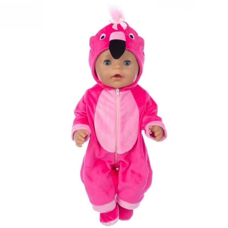 AlevRam 18 Inch Doll Clothes Cute Animales Pattern Doll Jumpsuit Doll One-Piece Suit with Zippers Christmas Gift for Girls