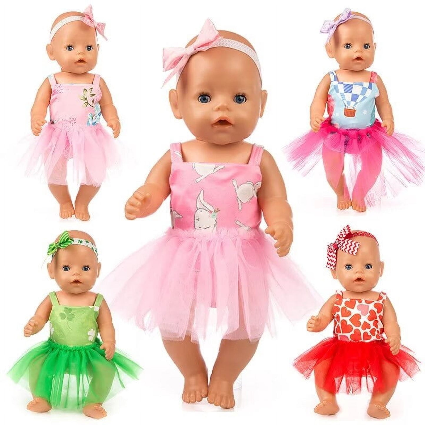 AlevRam 2 Sets 18 inch Doll Summer Dress Mesh Dress for 18 inch Doll Color Random