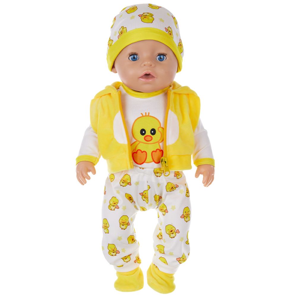 AmaMary Doll Outfit Set Yellow Duck for Reborn Dolls 5-Piece 18 Inch