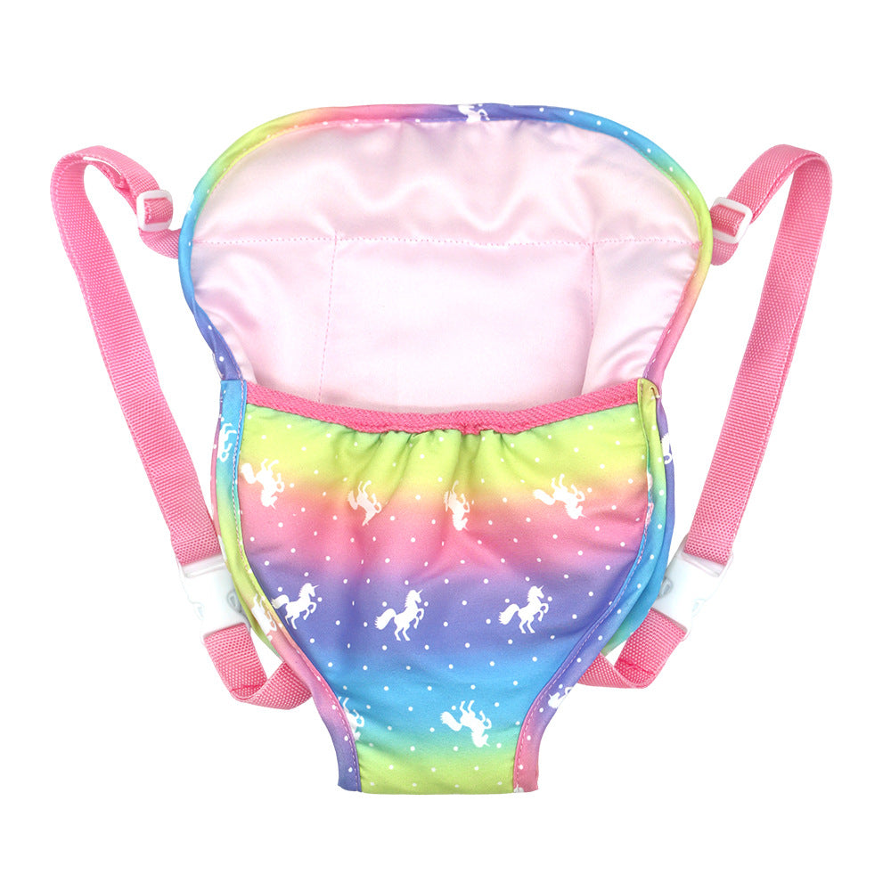 AmaMary 8 Pcs Baby Doll Carrier and Accessories with Nappy Bib Bottle Pacifier for Dolls 16-18 Inches