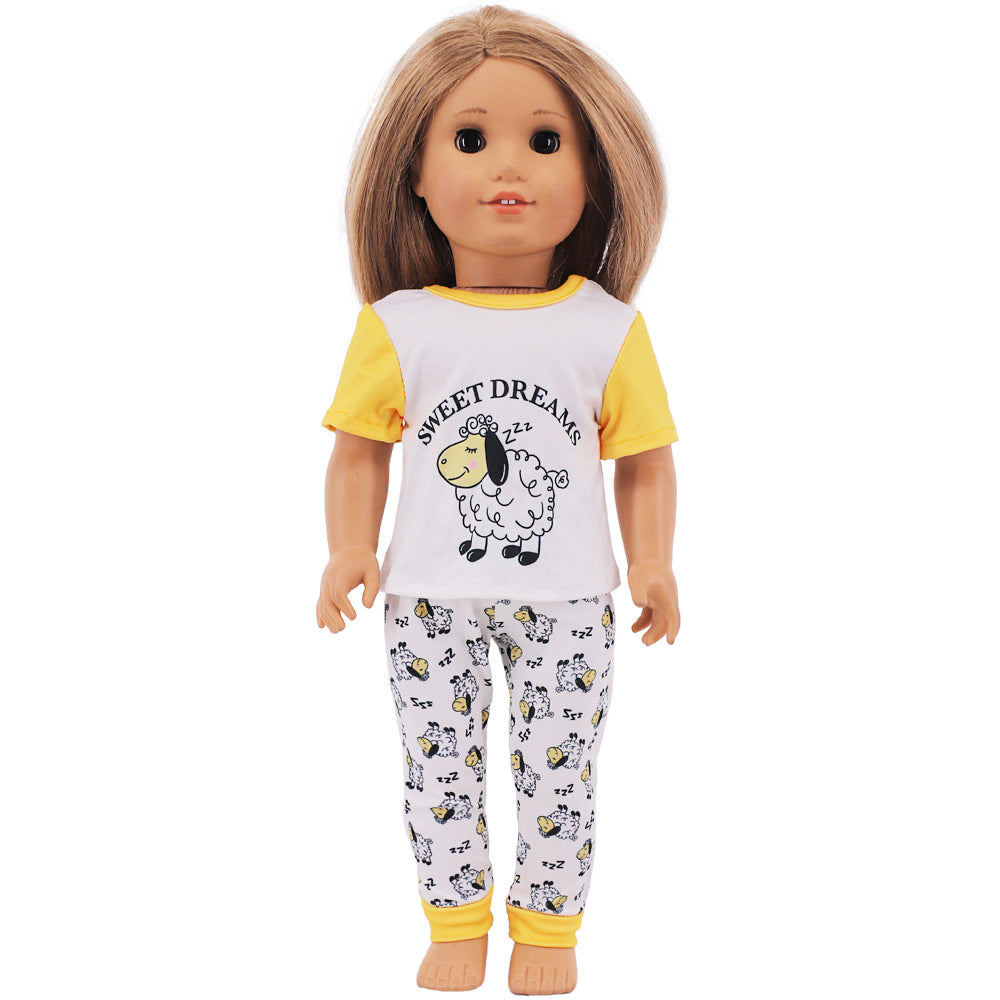 AmaMary 5 Sets 18 Inch Reborn Doll Pajamas with Dinosaur & Cat Patterns - Kids Gift