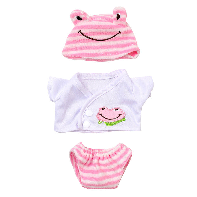 AmaMary Doll Clothes for 12” Reborn Dolls - 5 Sets Animal Print Outfits with Frog & Bear Dress-Up