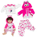 AmaMary 22-23 inch Rose Red Owl 3-Piece Cotton Doll Outfit Set with Jacket, Pants & Top, Pretend Play, Storytime, Dress-Up Fun, Gift for Girls Playtime