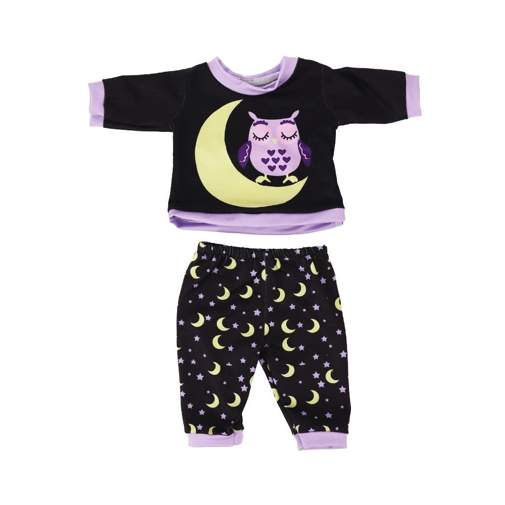 AmaMary Baby Doll Pajamas Set, 5 Pieces, Fits 16-18 Inch Dolls, Soft Feel with Cute Prints