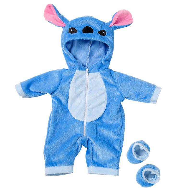 AmaMary Dog Style Plush Onesie, for 16-18 Inch Dolls, 4-Piece Set