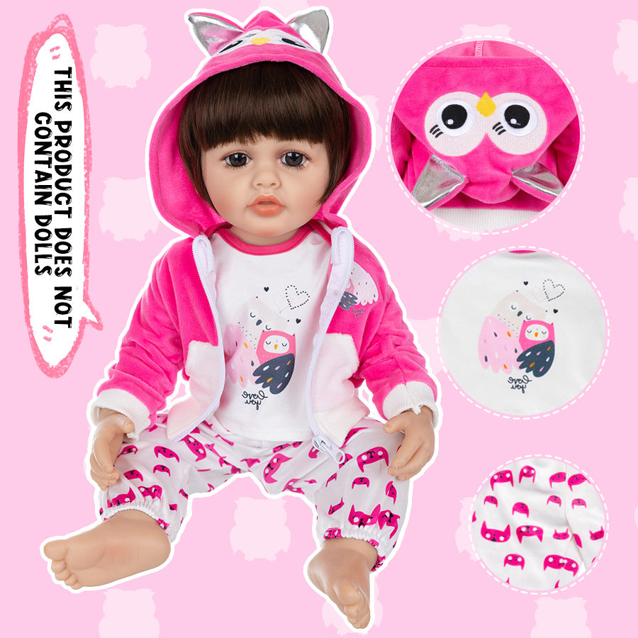 AmaMary 22-23 inch Rose Red Owl 3-Piece Cotton Doll Outfit Set with Jacket, Pants & Top, Pretend Play, Storytime, Dress-Up Fun, Gift for Girls Playtime