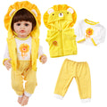 AmaMary 3-Piece Cotton Doll Outfit Set Yellow Lion Includes Jacket Pants Top 22-23 Inch