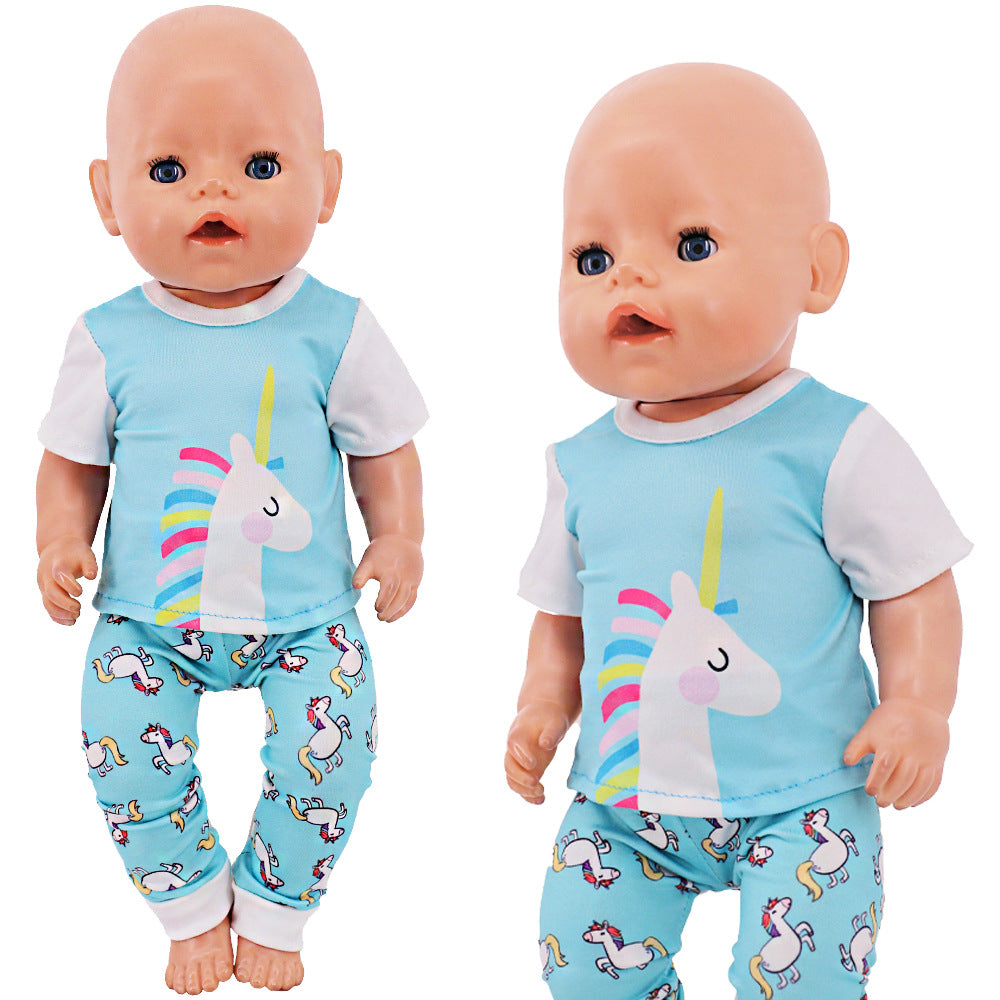 AmaMary 5 Sets 18 Inch Reborn Doll Pajamas with Dinosaur & Cat Patterns - Kids Gift