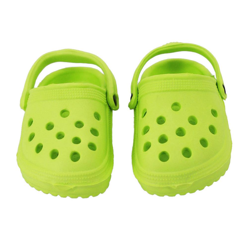 AmaMary Doll Hole Shoes Summer PU Sandals for 18 Inch Dolls, 3 Pairs