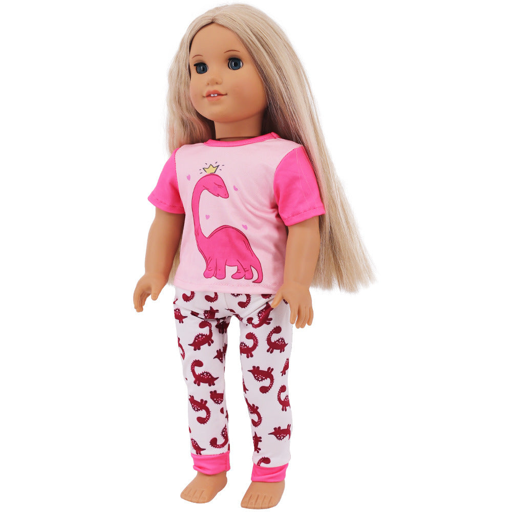 AmaMary 5 Sets 18 Inch Reborn Doll Pajamas with Dinosaur & Cat Patterns - Kids Gift