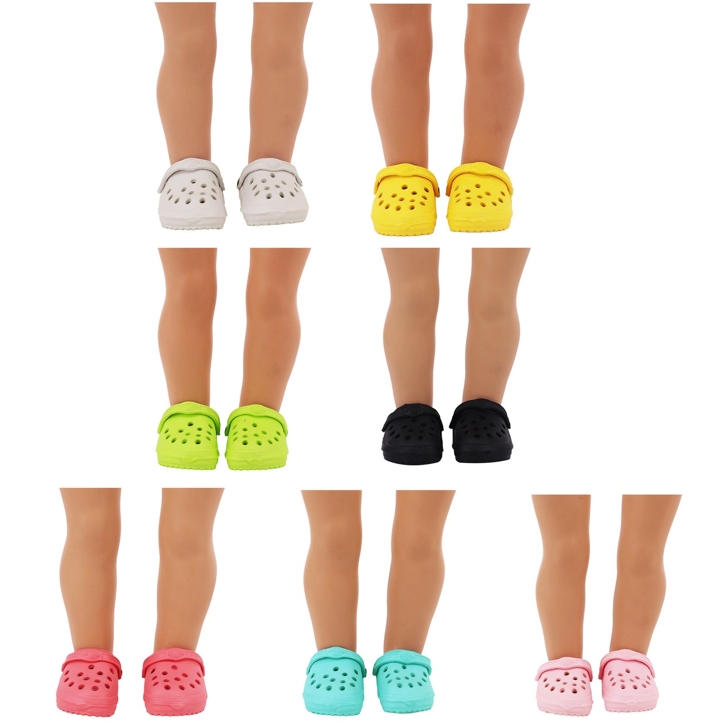 AmaMary Doll Hole Shoes Summer PU Sandals for 18 Inch Dolls, 3 Pairs