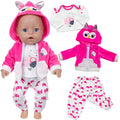 AmaMary Cotton Owl Outfit for 16-18 inch Dolls – 3-Piece Jacket Long Sleeve Pants Set for Girls Nature Theme Dress-Up Birthday Holiday Pretend Play