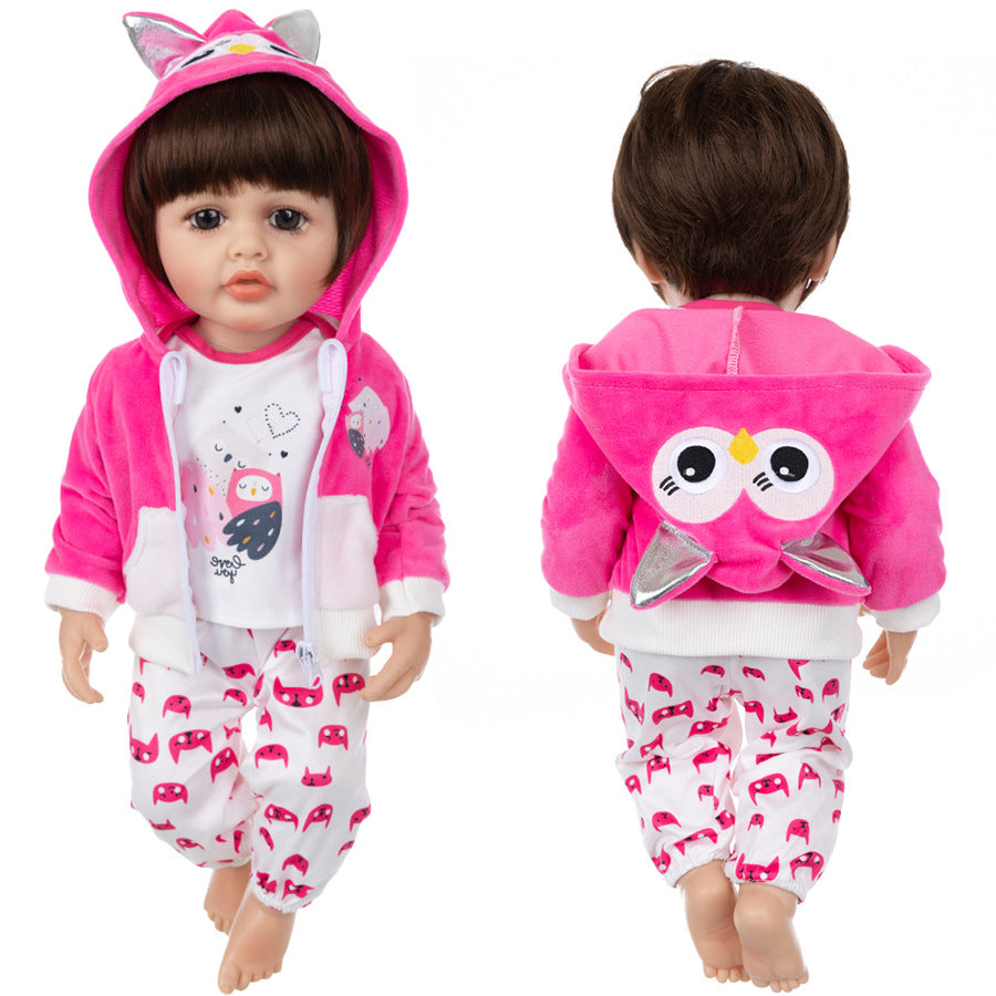 AmaMary 22-23 inch Rose Red Owl 3-Piece Cotton Doll Outfit Set with Jacket, Pants & Top, Pretend Play, Storytime, Dress-Up Fun, Gift for Girls Playtime
