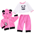 AmaMary 22-23 inch Rose Red Panda 3-Piece Cotton Doll Clothes Set with Jacket, Pants & Top, Imaginative Play, Sleepover, Holiday Gift, Perfect for Preschool Girls