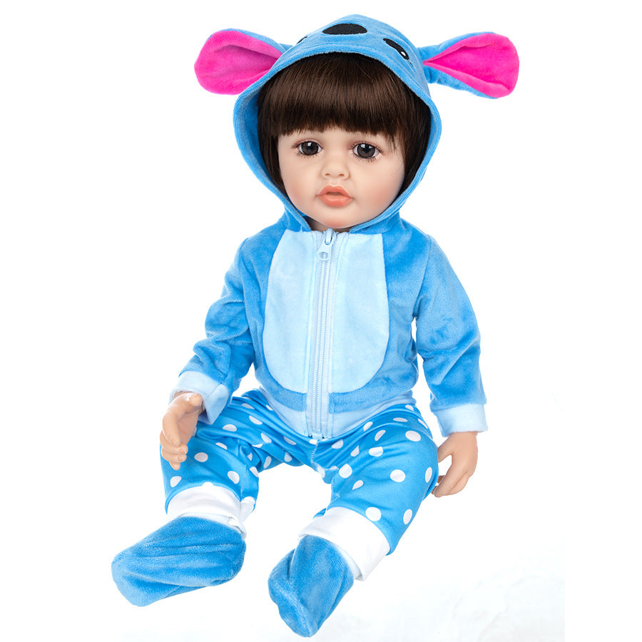 AmaMary Reborn Doll Clothes 20-23 Inch Blue Dog Outfit – Plush Hooded Cartoon Set for 22 Inch Dolls – Soft Eco-Friendly Fabric Accessories for Kids Age 3+, Birthday & Holiday Gift Collectibles