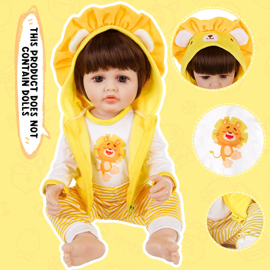 AmaMary 3-Piece Cotton Doll Outfit Set Yellow Lion Includes Jacket Pants Top 22-23 Inch
