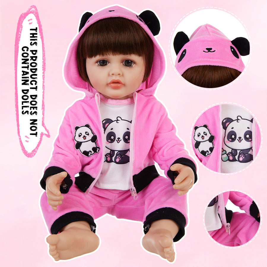 AmaMary 22-23 inch Rose Red Panda 3-Piece Cotton Doll Clothes Set with Jacket, Pants & Top, Imaginative Play, Sleepover, Holiday Gift, Perfect for Preschool Girls