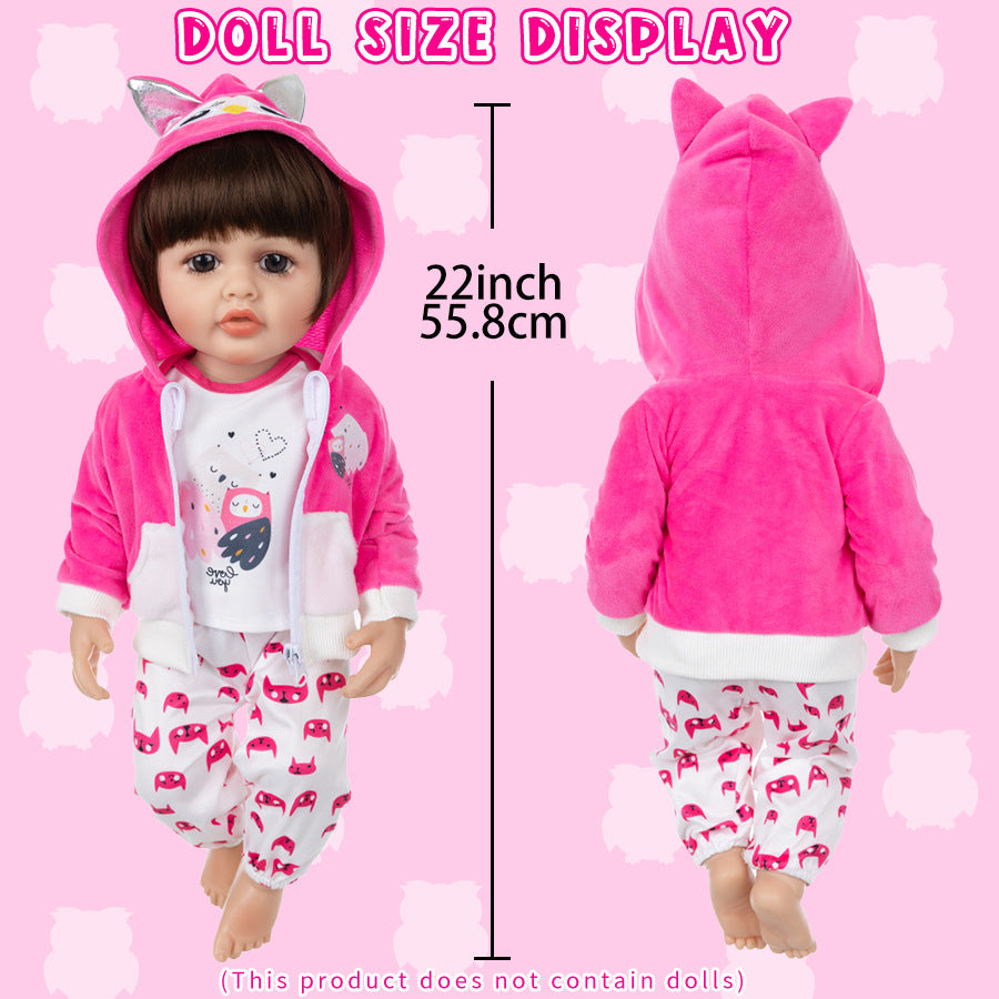 AmaMary 22-23 inch Rose Red Owl 3-Piece Cotton Doll Outfit Set with Jacket, Pants & Top, Pretend Play, Storytime, Dress-Up Fun, Gift for Girls Playtime