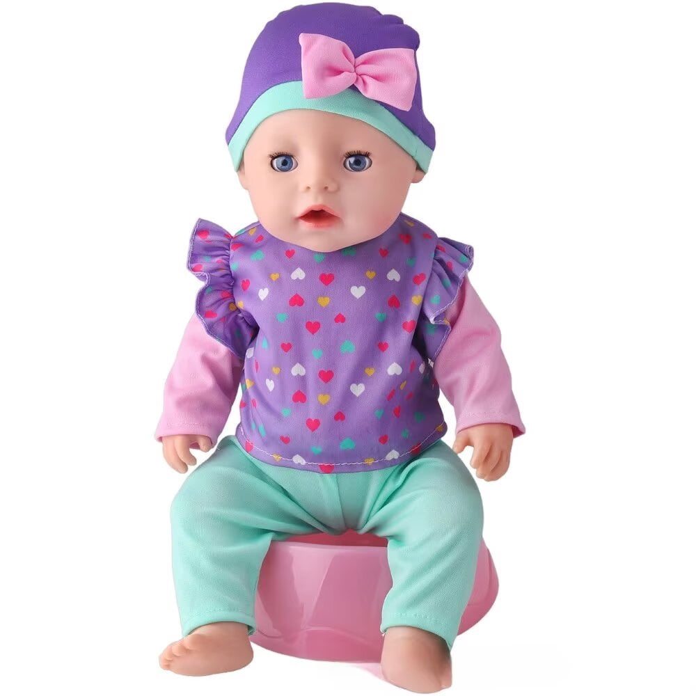 AlevRam AlevRam 10-Pack 18 inch Doll Clothes Outfits with Headbands or Hats, Cute Printed Romper Jum