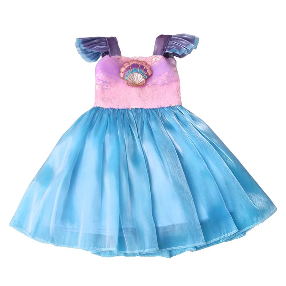 AlevRam 18 Inch Doll Shell Hemed Mesh Princess Sequin Bling Bling Doll Dress with Sunglasses and sho