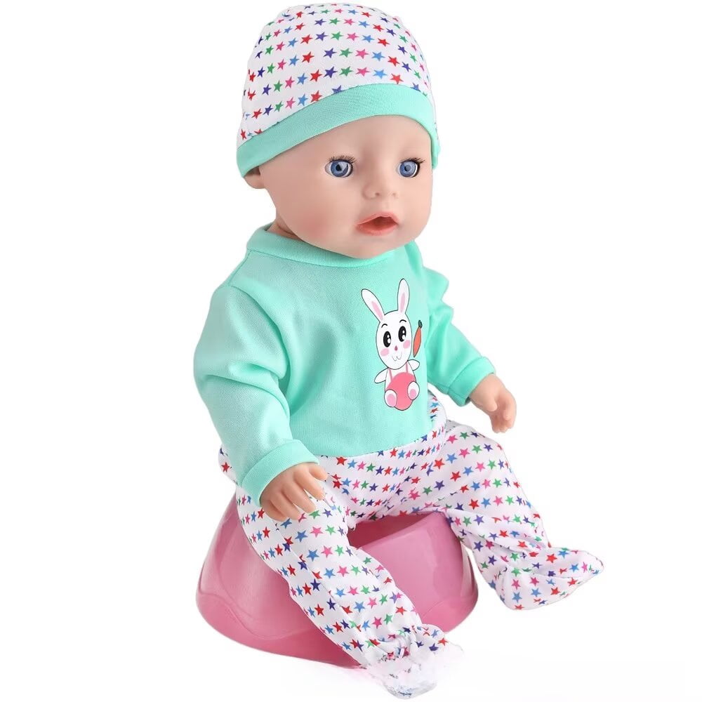 AlevRam AlevRam 10-Pack 18 inch Doll Clothes Outfits with Headbands or Hats, Cute Printed Romper Jum