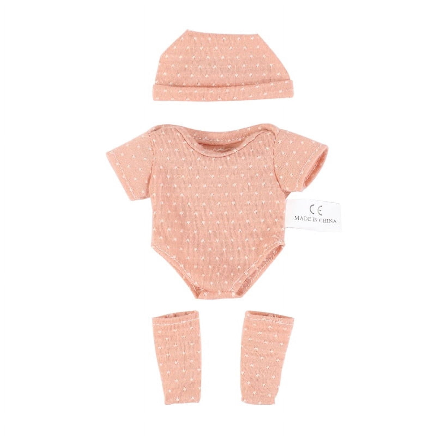 AlevRam 7 inch Knit Doll Clothes 3 Pack Color Random, Onesie Outfit Set with Hat No-Button Bodysuit 